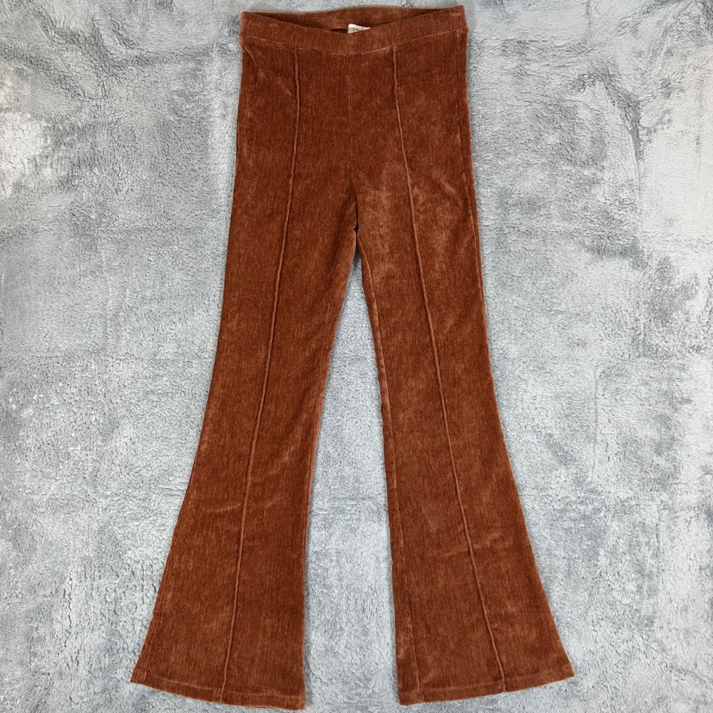 Love On A Hanger Brown Corduroy Flare Pants High Rise Seam Front M J15747CHYE